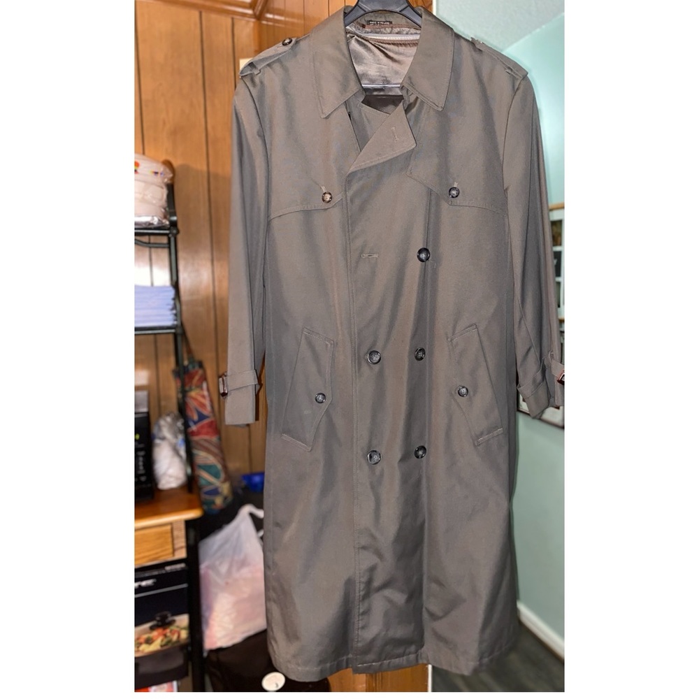 Men gray trench coat